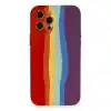 TCX Apple İphone 12 Pro Max Kılıf Ebruli Lansman Silikon - Kırmızı-mor