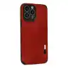 TCX Apple İphone 13 Pro Max Kılıf Loop Deri Silikon - Kırmızı