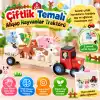 TCX Çiftlik Temalı Ahşap Hayvanlar Traktörü
