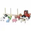 TCX Çiftlik Temalı Ahşap Hayvanlar Traktörü