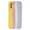 TCX  Galaxy A03S Kılıf Ebruli Lansman Silikon - Sarı-Mavi