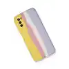 TCX  Galaxy A03S Kılıf Ebruli Lansman Silikon - Sarı-Mavi