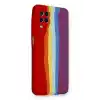 TCX  Galaxy A22 Kılıf Ebruli Lansman Silikon - Kırmızı-Mor
