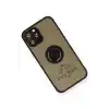 TCX  iPhone 12 Pro Kılıf  Yüzüklü Silikon Kapak - Siyah