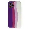 TCX  iPhone 12 Pro Max Kılıf Ebruli Lansman Silikon - Mor-Beyaz