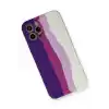 TCX  iPhone 12 Pro Max Kılıf Ebruli Lansman Silikon - Mor-Beyaz