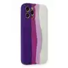 TCX  iPhone 12 Pro Max Kılıf Ebruli Lansman Silikon - Mor-Beyaz