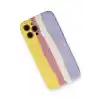 TCX  iPhone 12 Pro Max Kılıf Ebruli Lansman Silikon - Sarı-Mavi