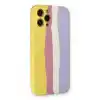 TCX  iPhone 12 Pro Max Kılıf Ebruli Lansman Silikon - Sarı-Mavi