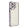 TCX  iPhone 14 Pro Kılıf  Taşlı Silikon - Mor