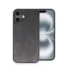 TCX  iPhone 16 Plus Kılıf Aras Deri Kapak - Siyah