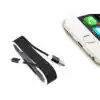 TCX İphone Örgü Şeklinde Renkli Çelik Şarj Data Kablosu - Siyah