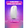 TCX Kablosuz Mouse Fare Şarjlı Bluetooth Wireless Çift Modlu Sessiz