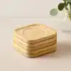 TCX Kare Bambu Ahşap Çay Tabağı
