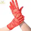 TCX Kırmızı Renk Kısa Dantelli Eldiven
