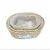 TCX OVAL DOĞAL HASIR SAKSI SETİ - 3LÜ