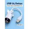 TCX Projeksiyon Lambası Usb Bağlantılı Çevirmeli Netlik Ayarlı