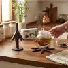 TCX STANDLI=AĞAÇ MODEL 2PCS AHŞAP BAMBU KATLANIR NİHALE YAPRAKLI ÇİÇEK MODELİ= ÇAP: 20CM