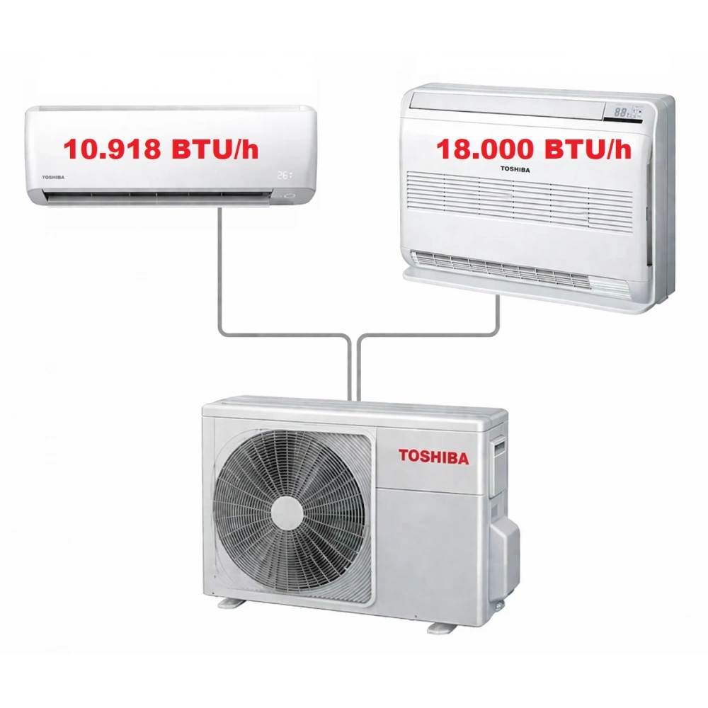 Toshiba Seiya + Konsol Tipi 2M Multi Split Klima 10.000 BTU Split + 18.000 BTU Konsol (RAS-2M18)