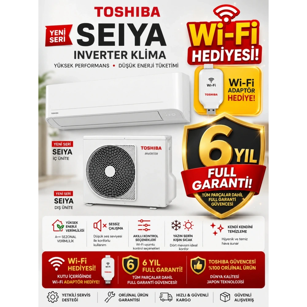 Toshiba Seiya Split Klima 10.000 BTU/h (YENİ)