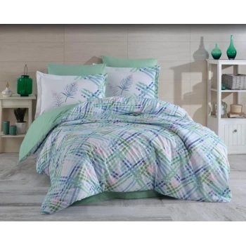Çift Kişilik Ranforce Nevresim Takımı Irma Aqua