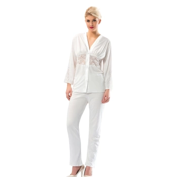 Ekru Penye Pijama Takımı