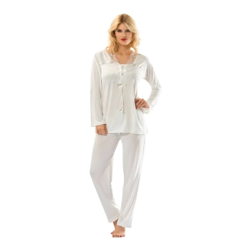 Ekru Penye Pijama Takımı