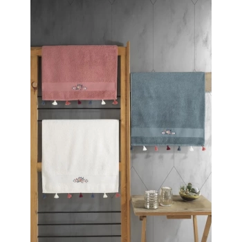 Fit V3 50x90 3lü Havlu Seti Nar/Krem/Mavi