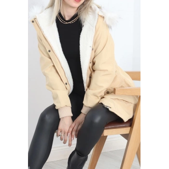 İçi Peluş Kaban Bej