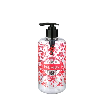 Şeffaf Sıvı Sabunluk Yuvarlak Plastik Pompalı 500 ML