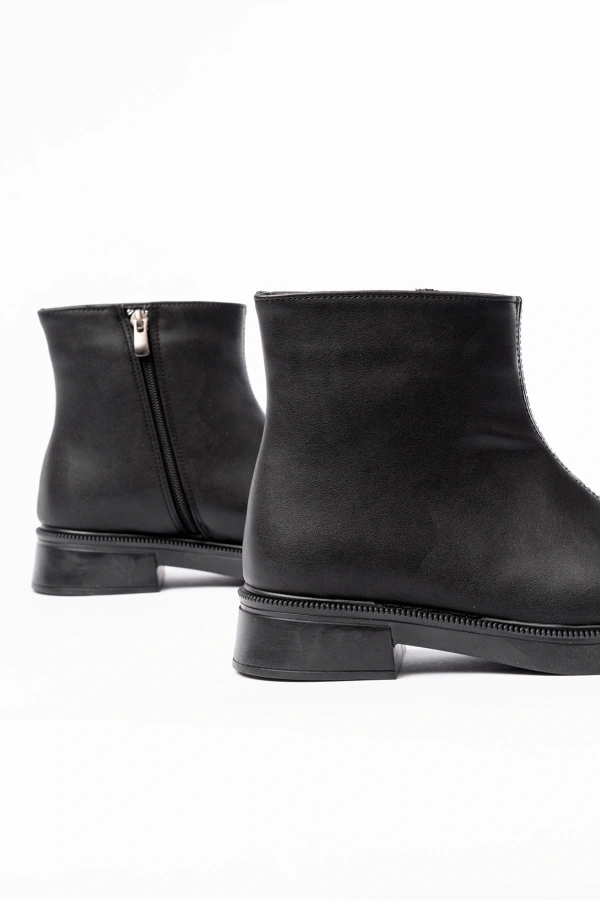 Bidebuvar 02-3033 Siyah Fermuarlı Günlük Kadın Bot