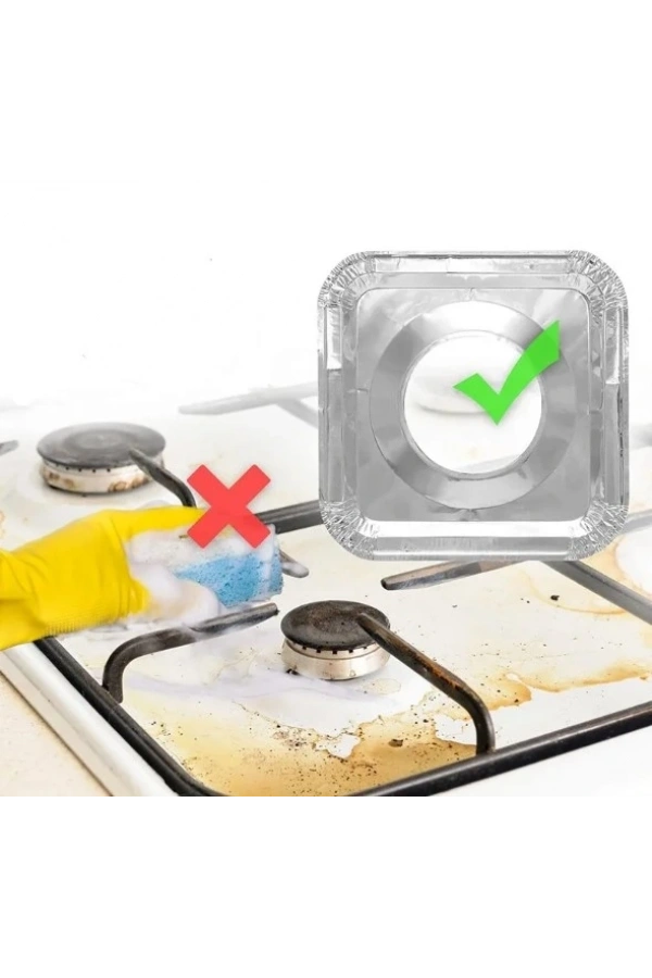 Bidebuvar 10 Adet Alüminyum Ocak Koruyucu Folyo