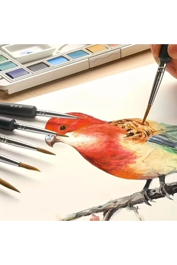 Bidebuvar 10 Adet Hobi ve Araba İnce Detay Rötuş Fırça Seti