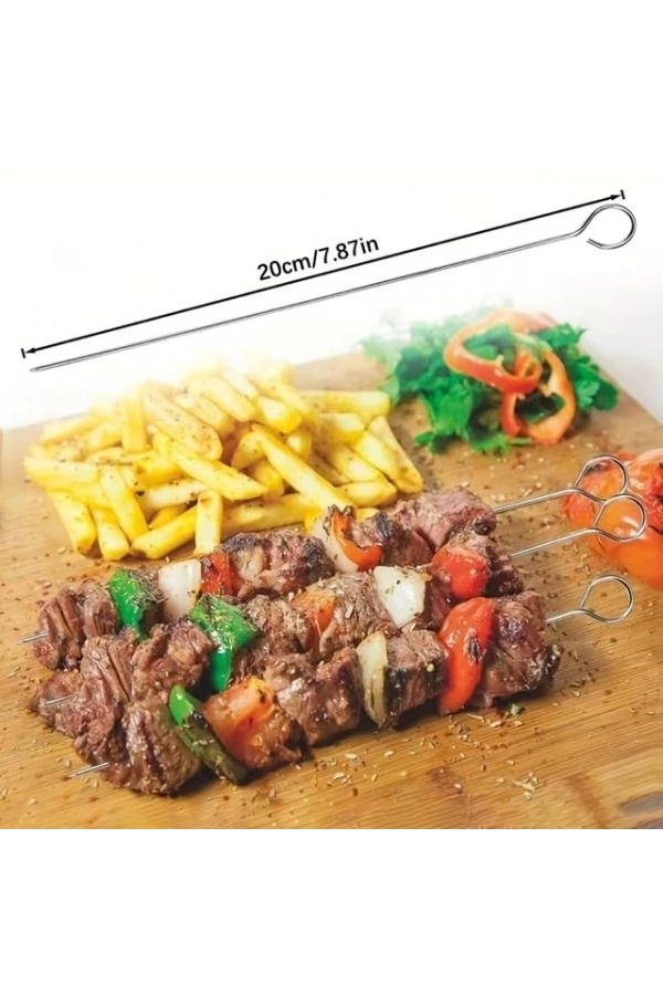 Bidebuvar 10lu Paslanmaz Çelik Şiş Seti (20 cm) - Airfryer & Mangal