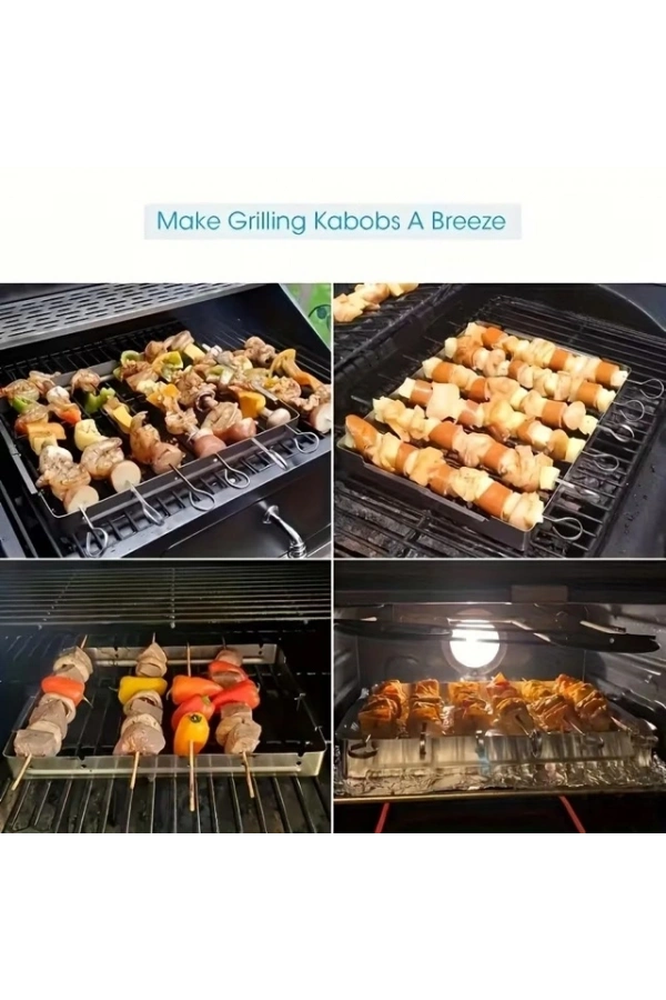 Bidebuvar 10lu Paslanmaz Çelik Şiş Seti (20 cm) - Airfryer & Mangal