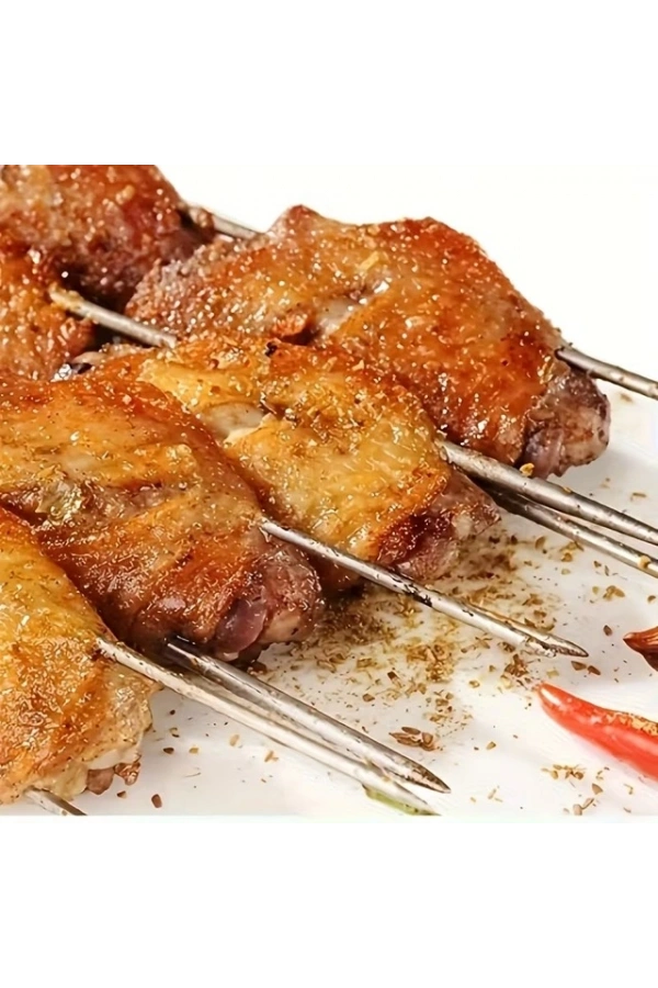 Bidebuvar 10lu Paslanmaz Çelik Şiş Seti (20 cm) - Airfryer & Mangal