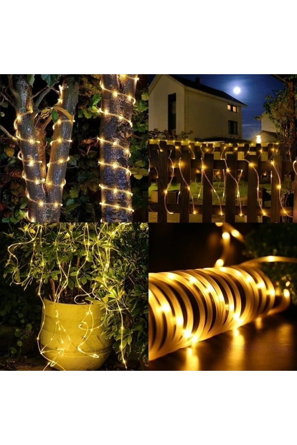 Bidebuvar 10 Metre Güneş Enerjili Hortum LED Işık