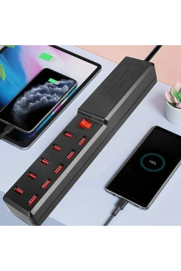 Bidebuvar 10 Portlu USB Şarj Adaptörü
