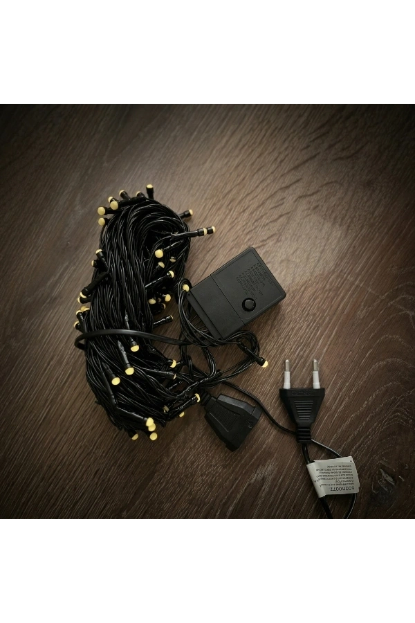 Bidebuvar 10m 100 LED Damla Uçlu Gün Işığı Siyah Kablo