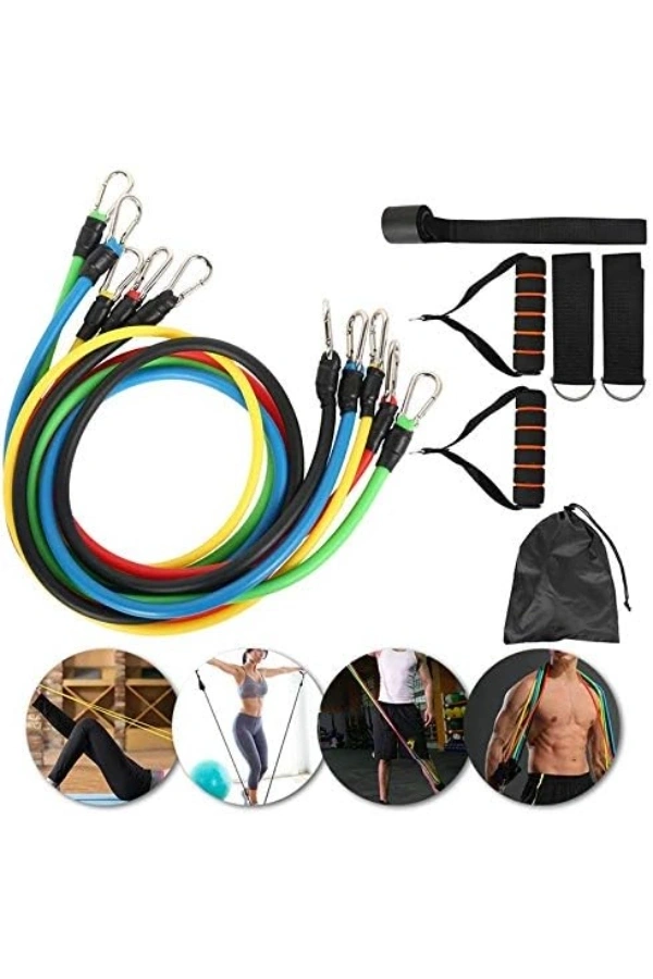 Bidebuvar 11 Parça Çok Fonksiyonlu Spor Egzersiz Bandı Seti
