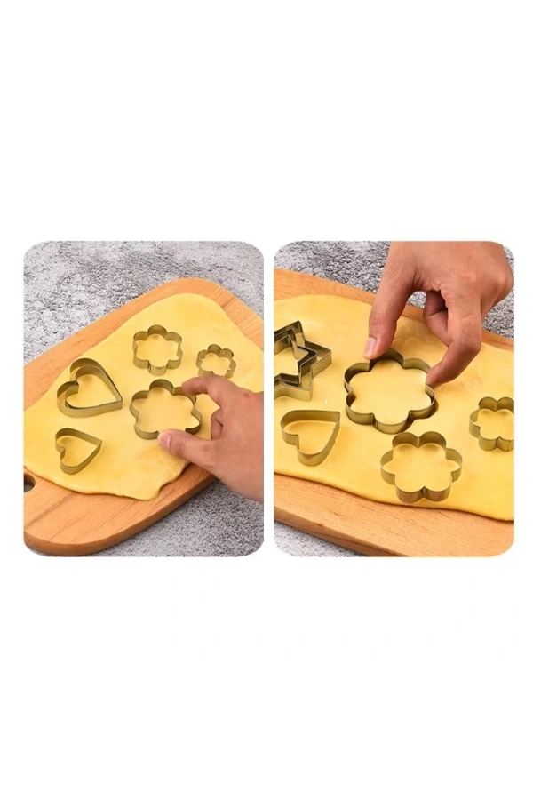 Bidebuvar 12 Adet Paslanmaz Çelik Kurabiye Kalıbı Seti