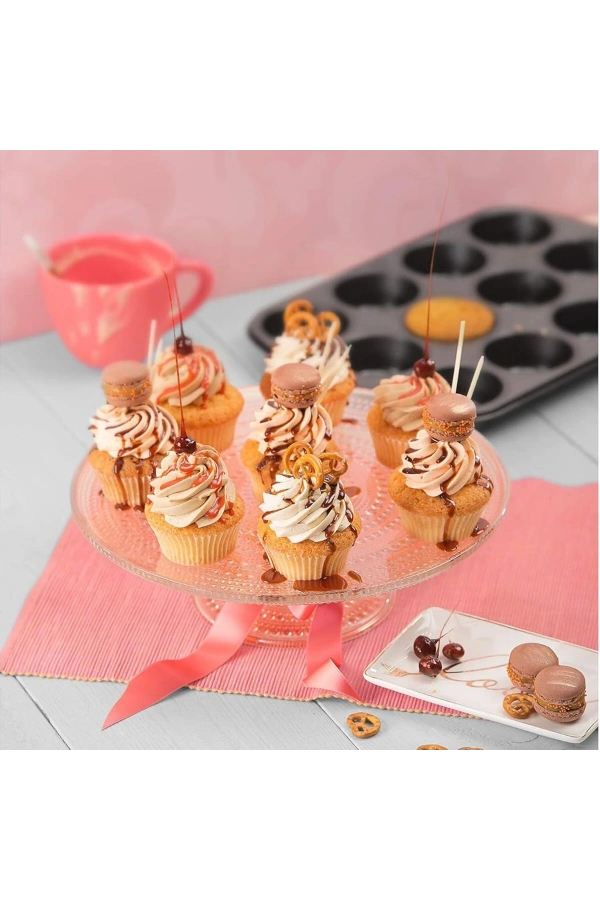 Bidebuvar 12li Muffin Kek Kalıbı - Metal - Siyah