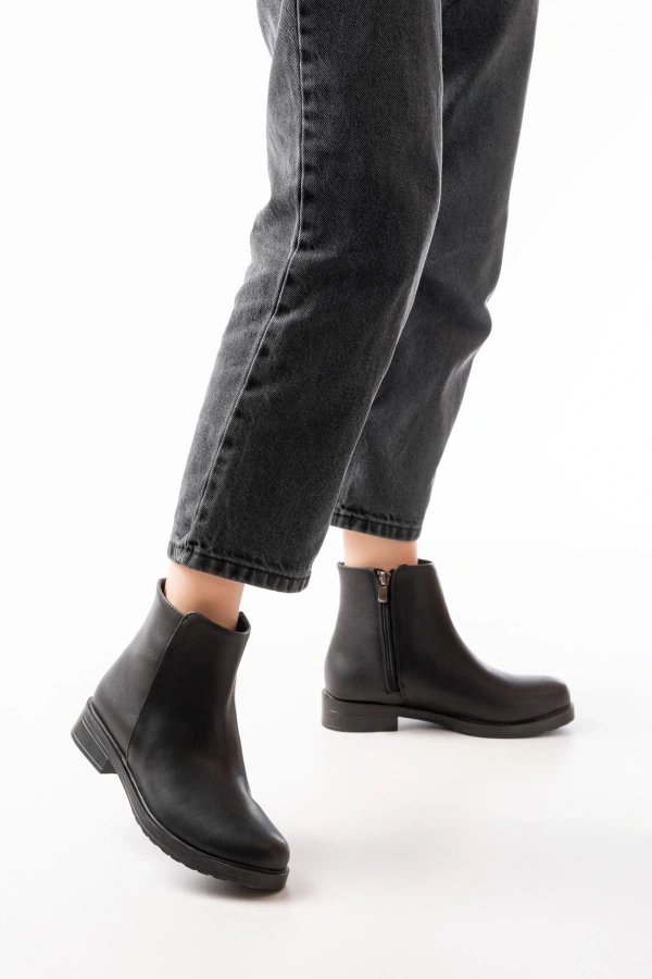 Bidebuvar 165-204 Siyah Fermuarlı Günlük Kadın Bot