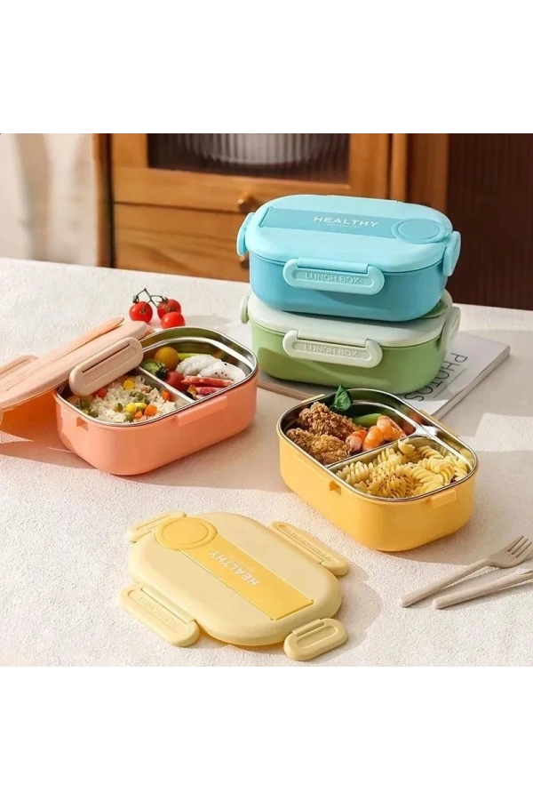 Bidebuvar 2 Bölmeli Yemek Kabı - 304 Paslanmaz Çelik - 900 ml