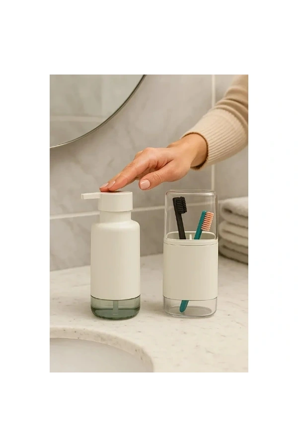 Bidebuvar 2li Sıvı Sabunluk Ve Diş Fırçalık Seti