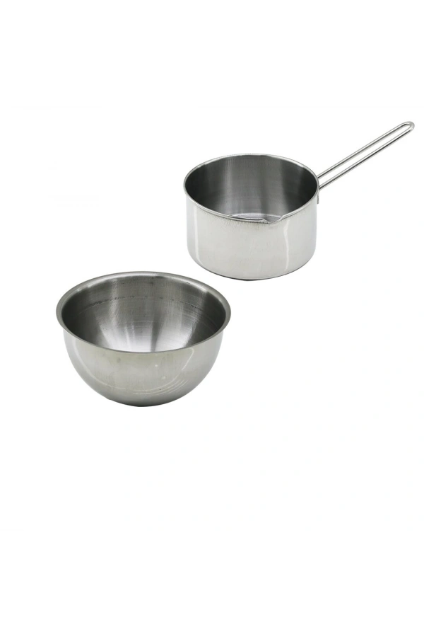 Bidebuvar 2 Parça Sütlük ve Sosluk Seti - 14 cm ve 17 cm - Paslanmaz Çelik