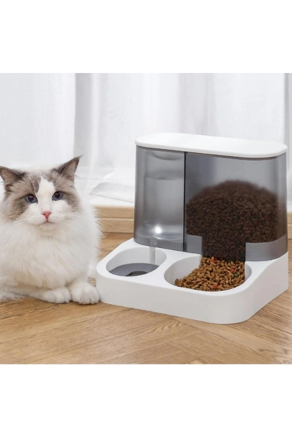 Bidebuvar 2si 1 Arada Otomatik Kedi Mama ve Su Kabı