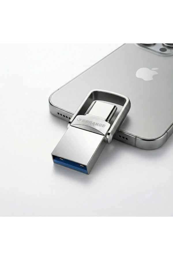Bidebuvar 2si 1 Arada USB 3.2 Type-C Ve USB 64GB Metal Flash Disk