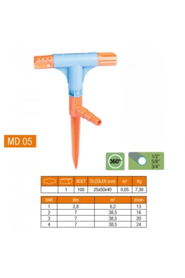 Bidebuvar 2 Yönlü & T Normal Sprink Fıskiye