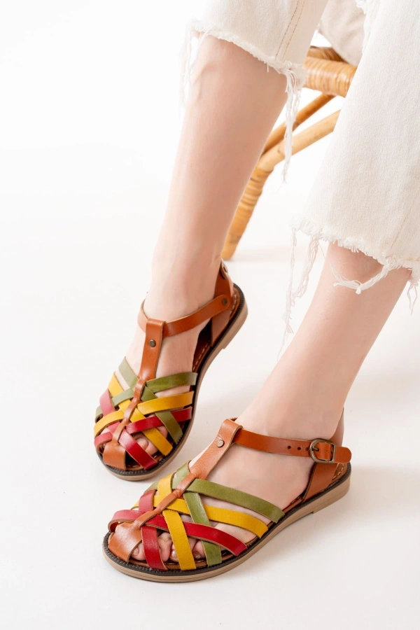 Bidebuvar 205-02 Multi Ortopedik Hakiki Deri Kadın Sandalet